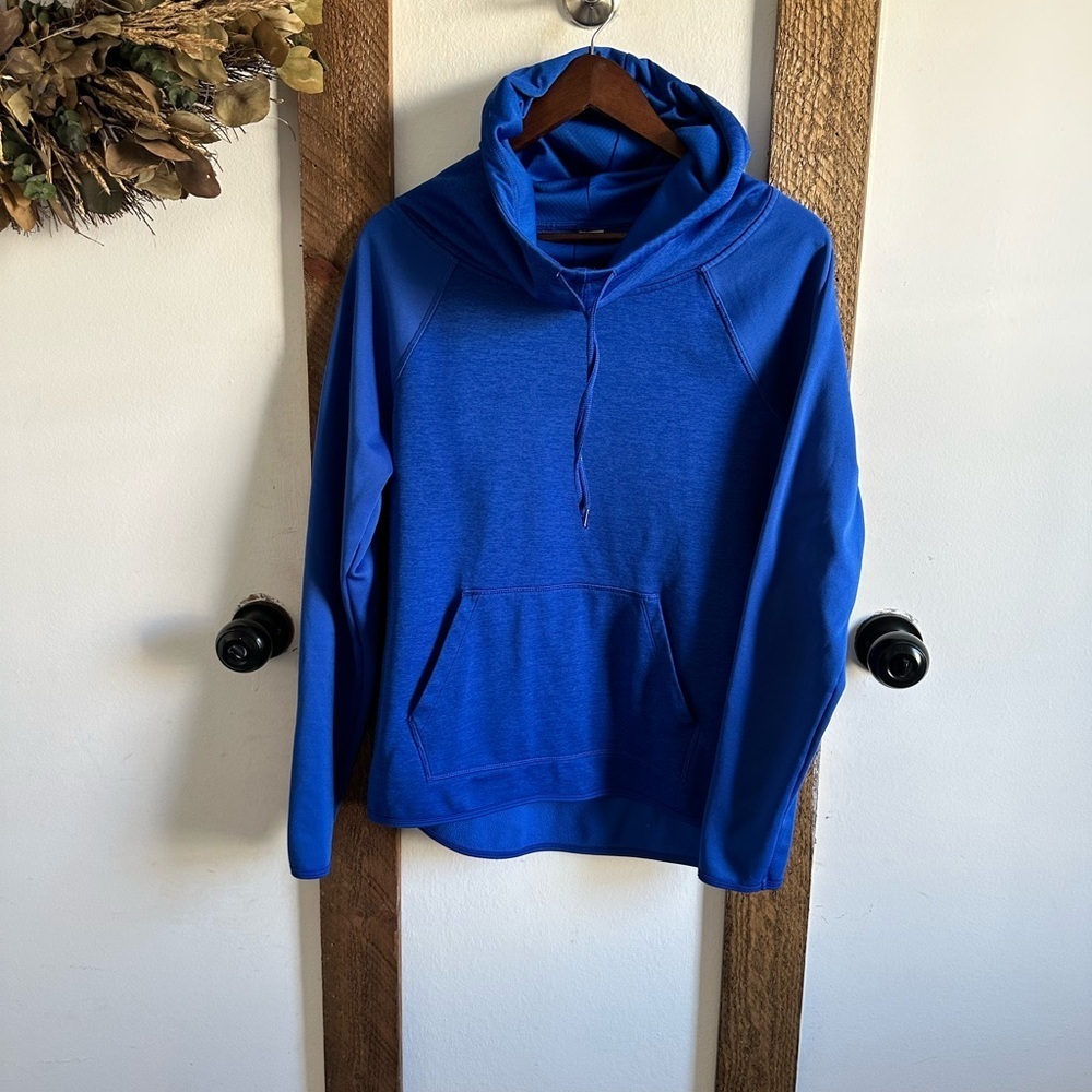 Champion Women’s Duo Dry Performance Hoodie Sweatshirt, Blue, Size Medium